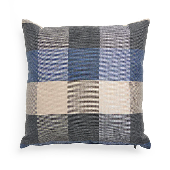 18 inch Indigo Check Pillow