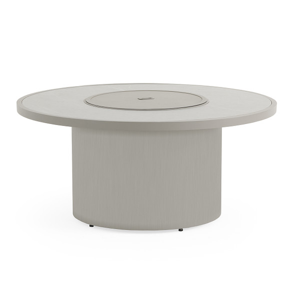 Sintered Stone Top 48 in. D Dark Driftwood Aluminum LP Gas Fire Pit Table