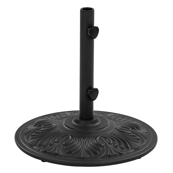 50 LB Round Anthracite Cast Aluminum Art Deco Umbrella Weight