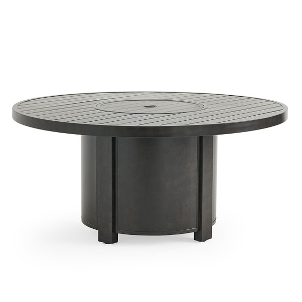Fairmont Rustic Bronze Aluminum Round Gas Fire Pit, 54 in. Diameter