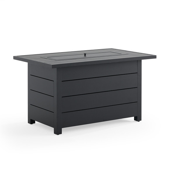 Carmel Midnight Aluminum 44 x 28 in. Rectangular Fire Pit Table