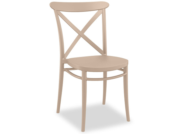 Cross Taupe Polypropylene Bistro Side Chair