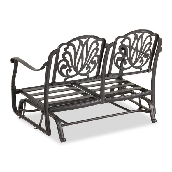 Cadiz Aged Bronze Cast Aluminum Loveseat Glider