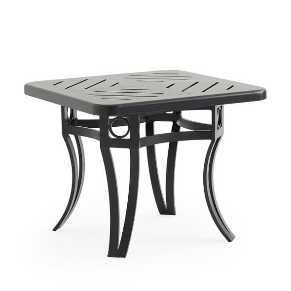 Eclipse Autumn Rust Cast Aluminum 27 in. Sq. Slat Top End Table