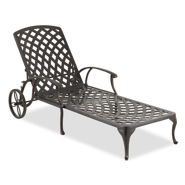 Tivoli Aged Bronze Cast Aluminum Chaise Lounge
