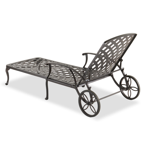 Tivoli Aged Bronze Cast Aluminum Chaise Lounge