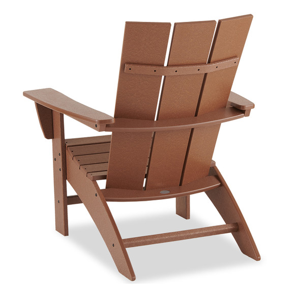 POLYWOOD Teak Polymer Modern Adirondack Chair