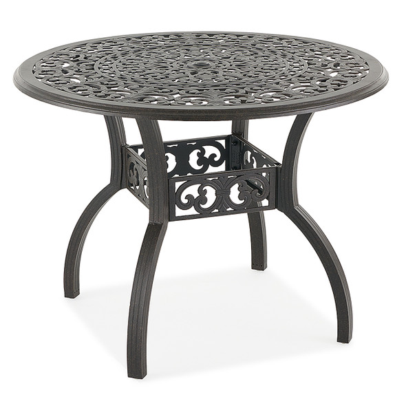 Milan Aged Bronze Cast Aluminum 48 in. D Gathering Height Table