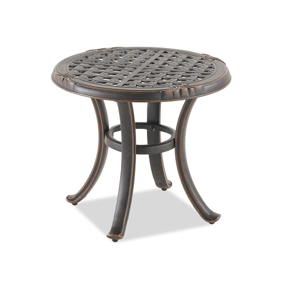 Bordeaux Golden Bronze Cast Aluminum 21 in. D Side Table