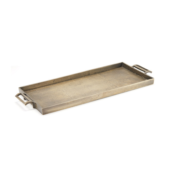 Brass Cast Aluminum Serving Tray with Handles