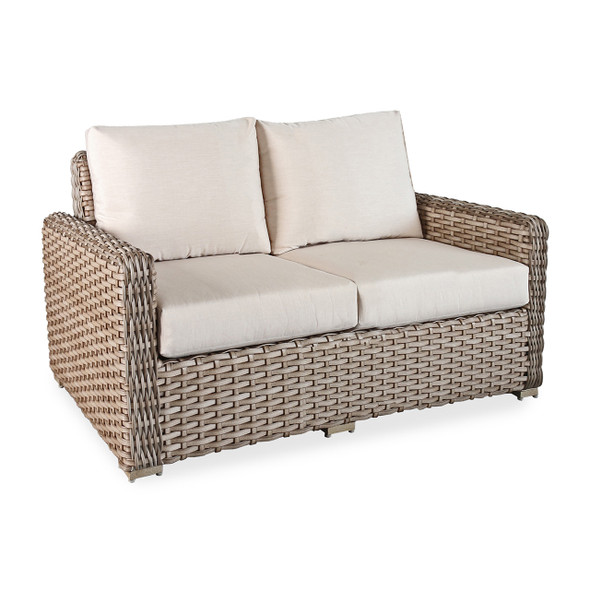 Siesta Aged Teak Outdoor Wicker with Cushions Loveseat