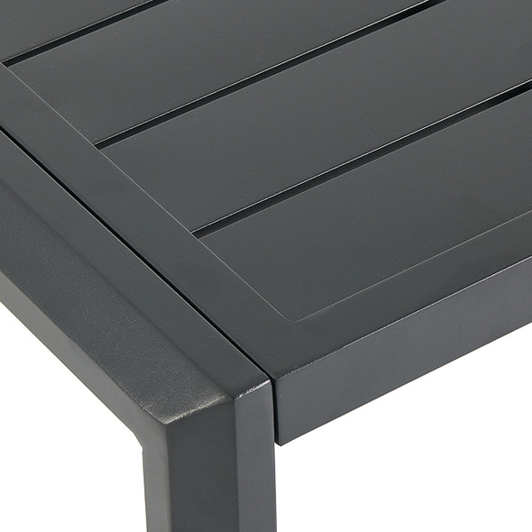 Marino Midnight Aluminum 20 in. Sq. Slat Top End Table