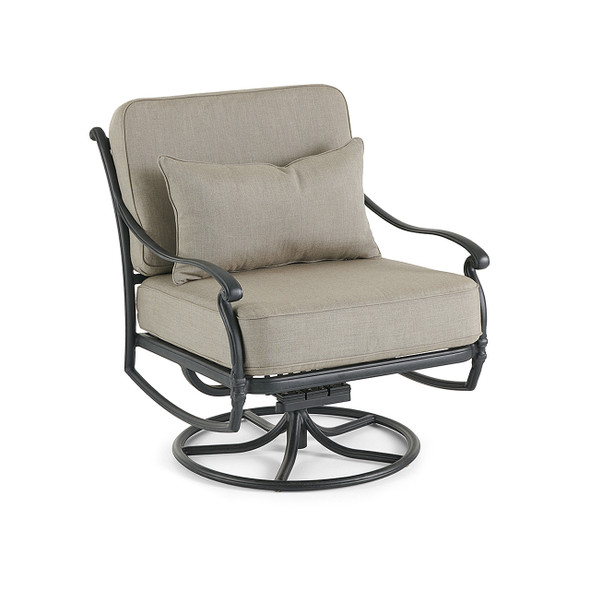 Chateau Rust Aluminum with Cushions Swivel Club Chair