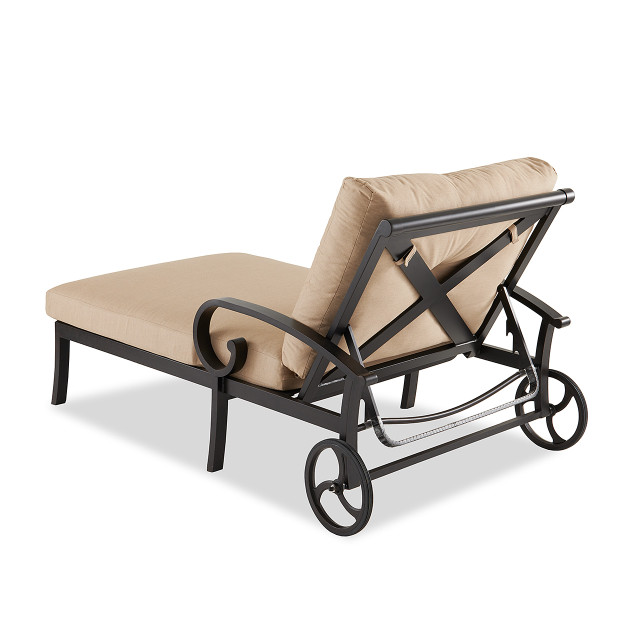 Solstice Aged Bronze Aluminum and Cushion Double Chaise Lounge