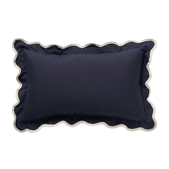 Black and Natural 12 x 20 in. Lumbar Pillow with Welted Flange