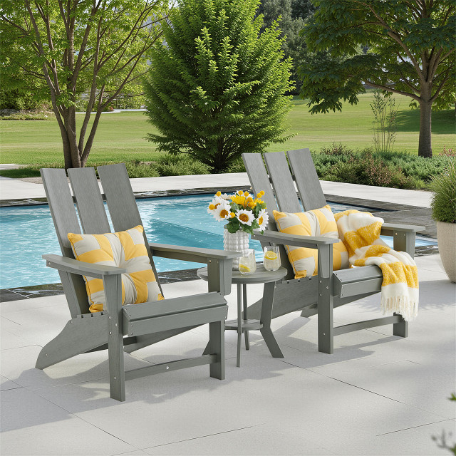 Newport Polymer 2 Piece Set XL Modern Adirondack Chairs - Chair