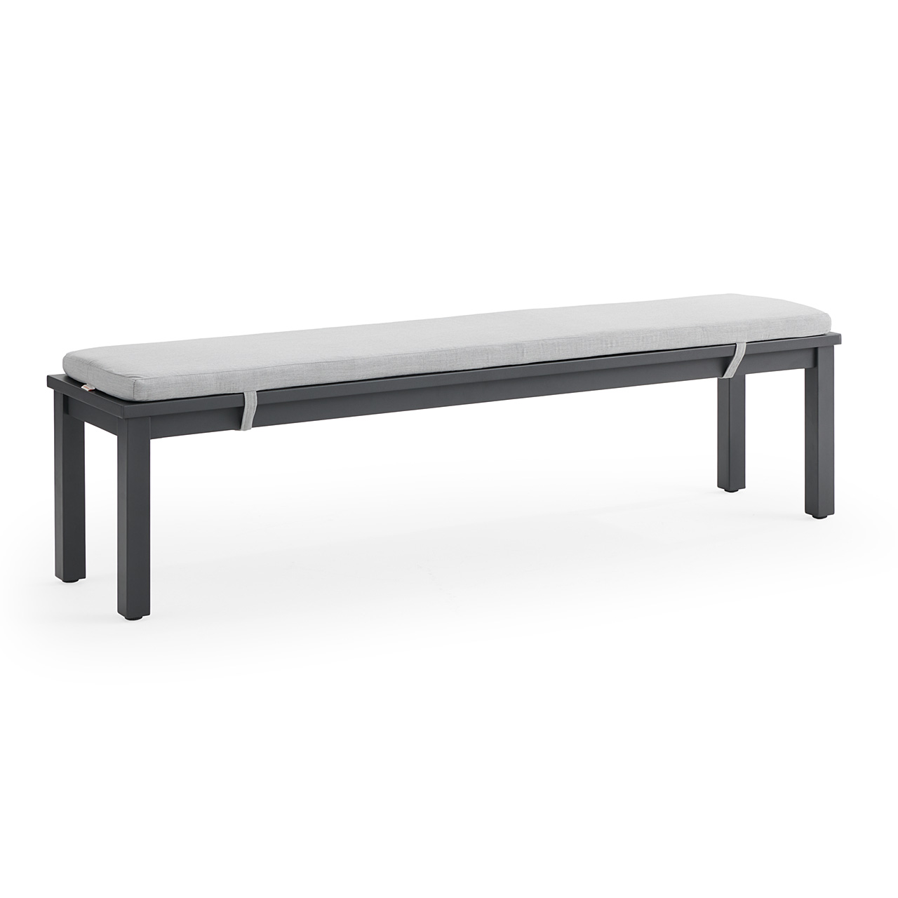 Montecito Charcoal Aluminum 70 x 16 in. Backless Bench with Cushion (Canvas Granite)