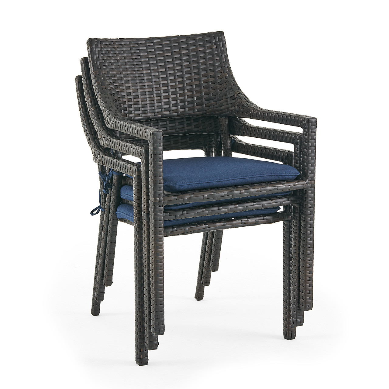 Terrace Dark Elm Modern Stacking Chair (Brown Finish) — Planner 5D