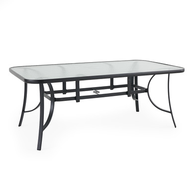 Malibu Aluminum 72 x 42 in. Glass Top Dining Table - Chair King