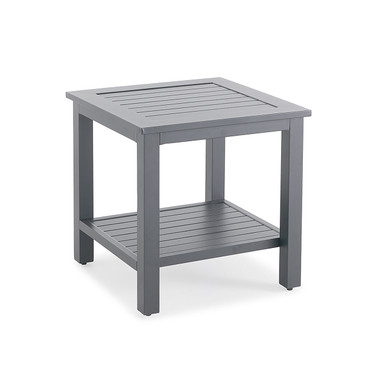 Soho Slate Grey Aluminum 22 in. Sq. Slat Top Dining Table