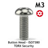 M3 ISO7380 Torx Security Bit Screw - Stainless Steel - 3D Printer Fasteners M3 ISO7380 Torx Security Bit Screw - Stainless Steel - 3D Printer Fasteners