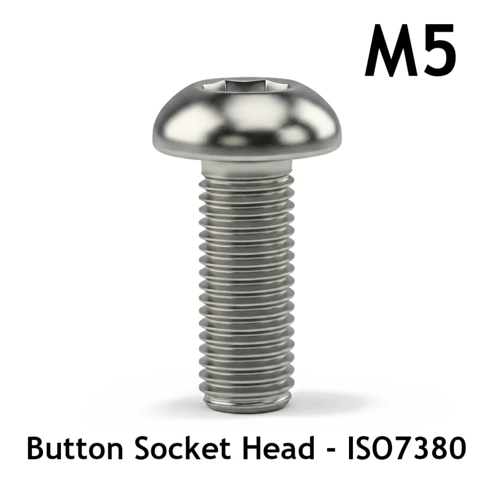 M5 ISO7380 Button Head Cap Screw - Stainless Steel | SPOOL3D Canada