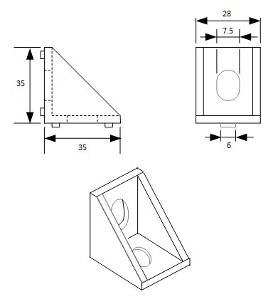 Tsnamay 3030 Aluminum Corner Brackets - 20 Pack For 3030 T-Slot Extrusion Profiles (30x30x26mm)