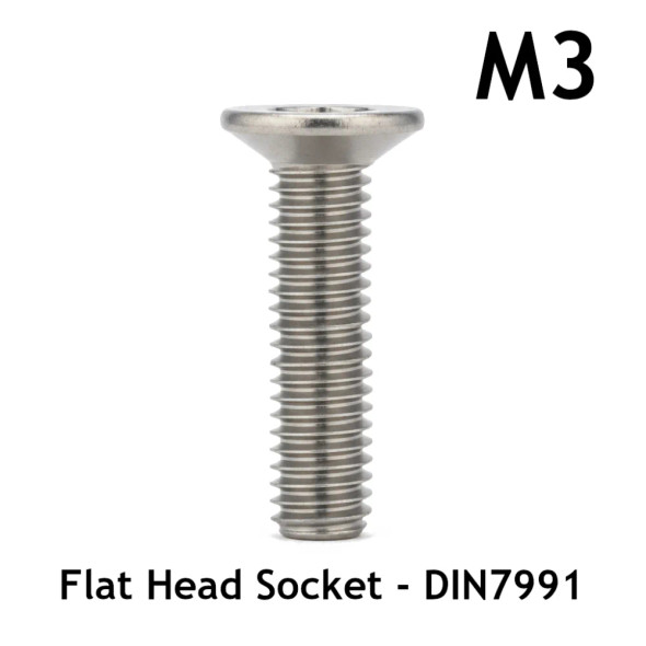 M5 Flat Head Socket Screw - DIN7991 - Stainless Steel | SPOOL3D Canada