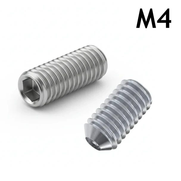 M4 Socket Cup Point Grub Screw - Stainless Steel - 3D Printing Canada