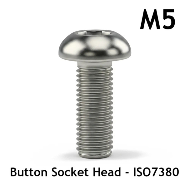 M5 ISO3780 BUTTON Head Cap Screw - Stainless Steel - 3D Printer Metric Fasteners