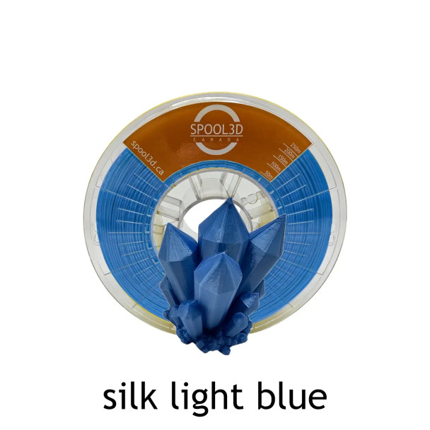 Spool3D Silk Light Blue Filament - 1.75mm PLA 3D Printer Filament