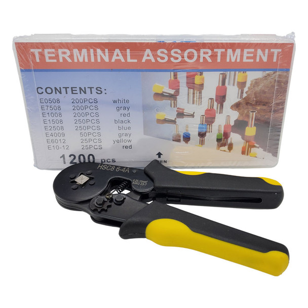 Tubular Terminal Crimping Tool with Assorted Terminals - 3D Printer Tools