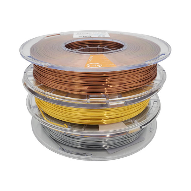 Spool3D Silk - 3 Pack - Metal Colours  - 1.75mm PLA 3D Printer Filament