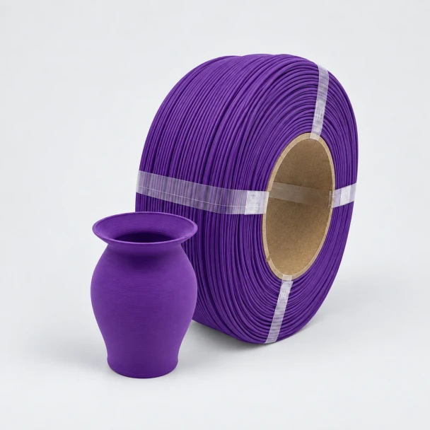 Spool3D Matte Purple PLA 2665 C refill with matching 3D printed vase