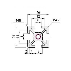 2020 Aluminum Extrusion - Misumi Clone - 3D printer spare parts