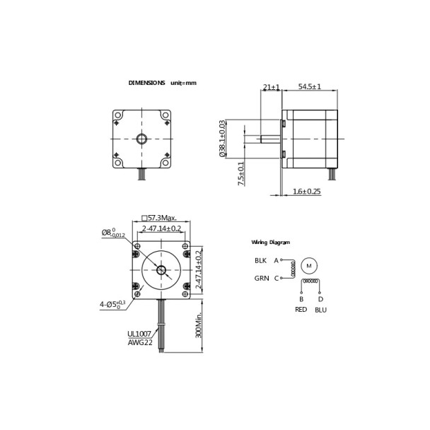 NEMA23 Stepper Motor - 56mm, 1.24Nm - 3D Printing Spare Parts