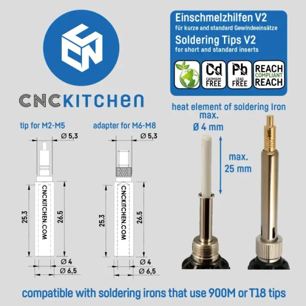 CNC Kitchen Soldering Tips for Threaded Inserts - 3D Printing Tools