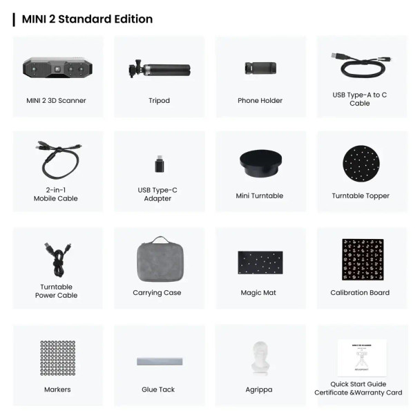 Revopoint MINI 2 3D Scanner: Blue Light丨Precision 0.02 mm
