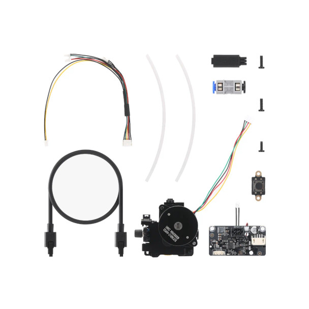 Bambu Lab TPU Feed Assist Module kit contents extruder assembly PTFE tubes connectors and control board for flexible filament upgrade system