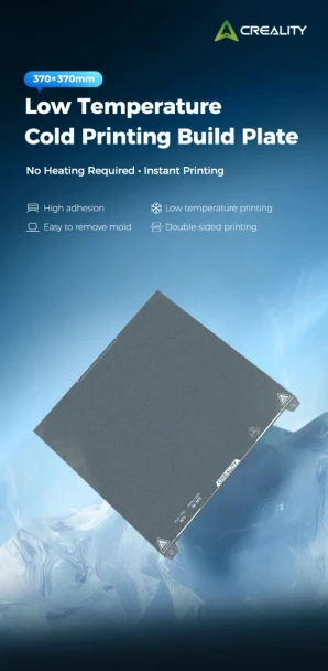 Creality 370 × 370 mm low-temperature cold printing build plate for the K2 Plus 3D printer