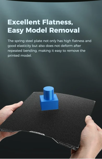 Creality Hi textured PEI build plate with flexible spring steel for easy print removal