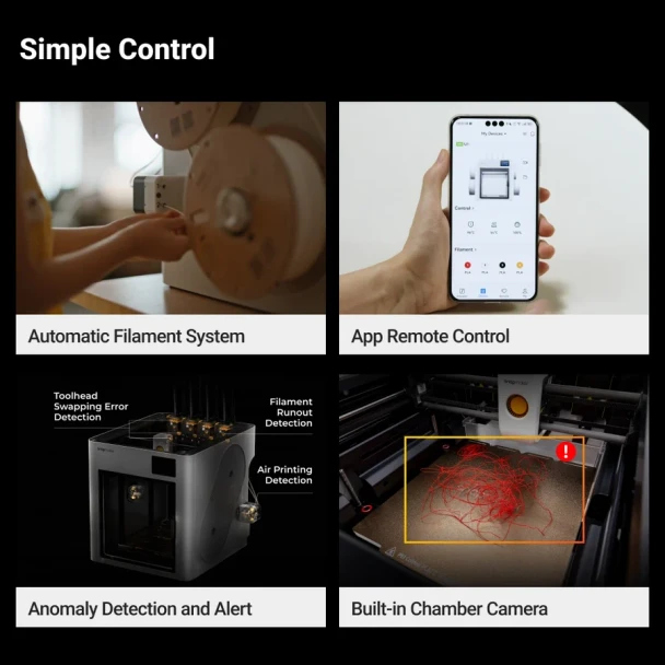Snapmaker U1 desktop 3D printer with touchscreen Wi-Fi and Klipper firmware