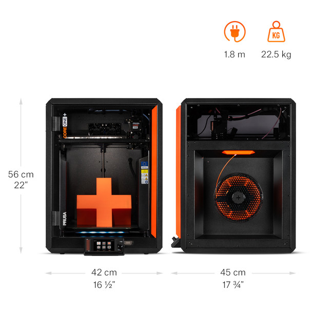 Prusa CORE One+ Gen 2 fully enclosed CoreXY 3D printer Dimensions