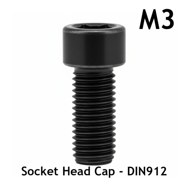 M3 Socket Head Cap Screw - DIN912 - Alloy Steel - 3D Printer Fasteners