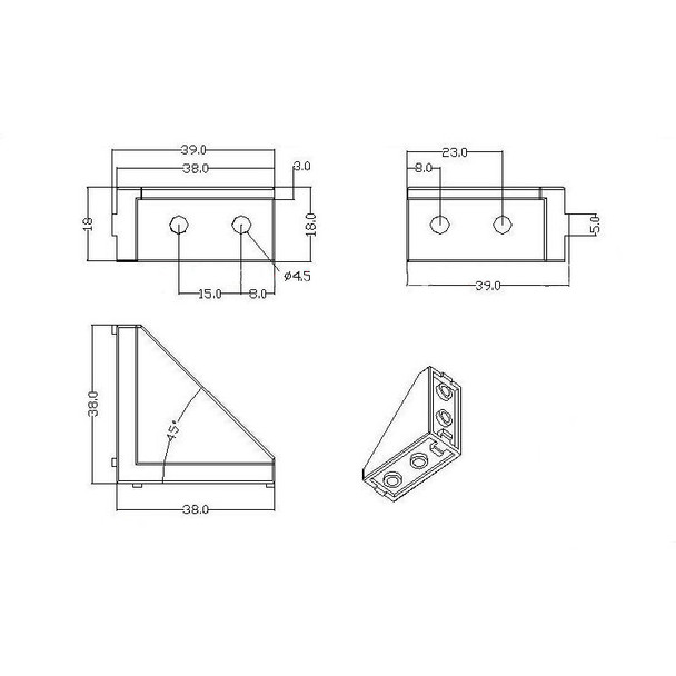 2040 Aluminum Extrusion Bracket 3D printing Canada