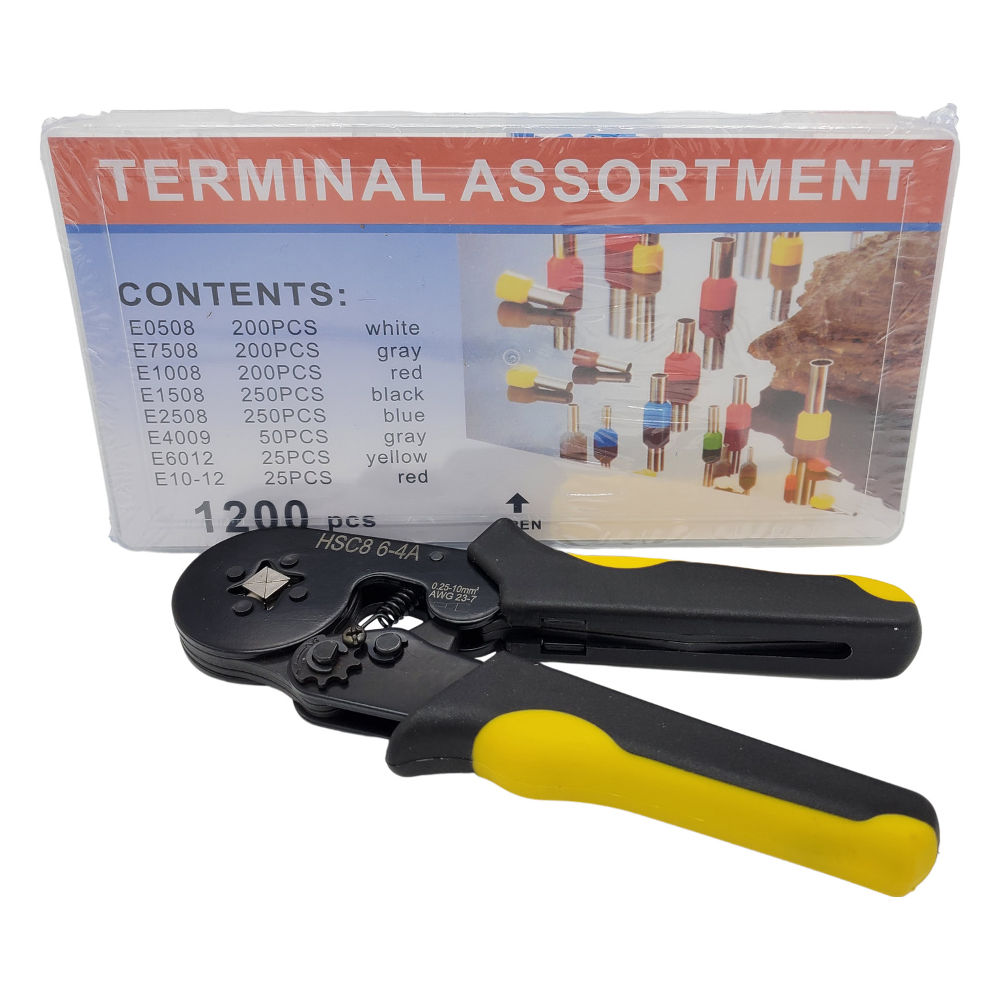 Tubular Terminal Crimping Tool with Assorted Terminals