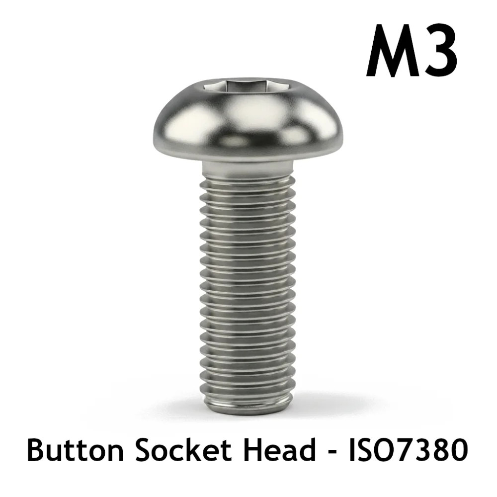 M5 ISO7380 Button Head Cap Screw - Stainless Steel | SPOOL3D Canada