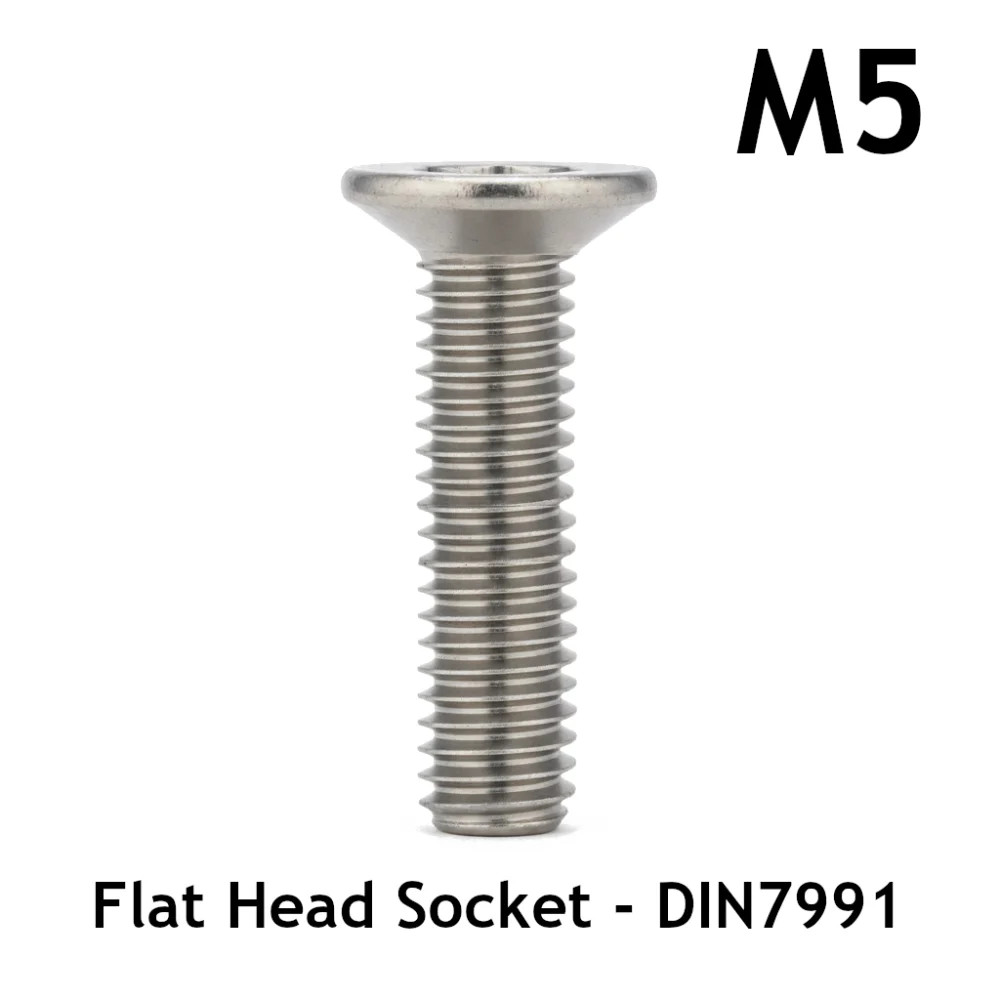 M5 Flat Head Socket Screw - DIN7991 - Stainless Steel - 3D Printer Metric Fasteners