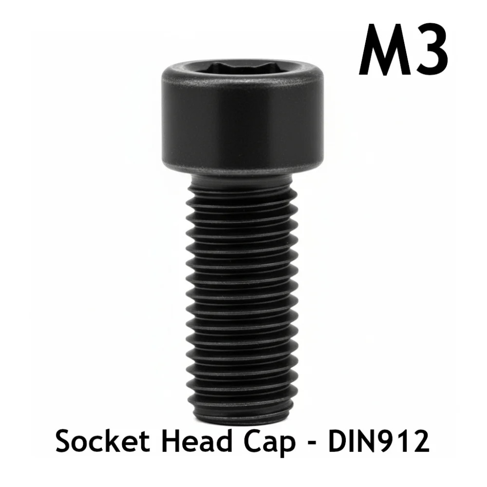 M3 Socket Head Cap Screw - DIN912 - Alloy Steel - 3D Printer Fasteners