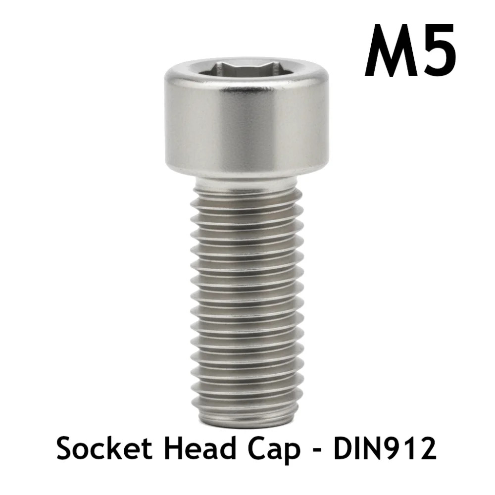 M5 Socket Head Cap Screw - DIN912 - Stainless Steel - 3D Printer Metric Fasteners